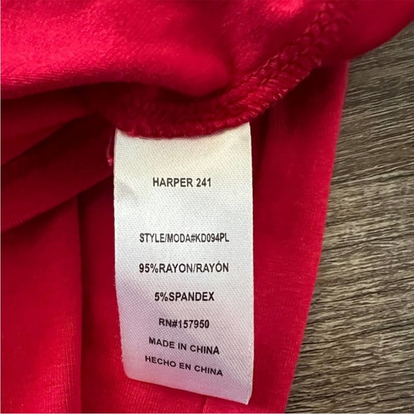 NWT Harper 241 Size 2X 3/4 Sleeve Red Dress. - Picture 9 of 11